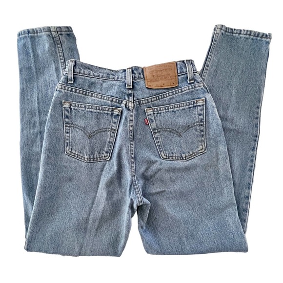 Vintage 90s Levi’s 512 Slim Fit Tapered Leg 7 MED/27" Waist Blue Jeans Denim - Picture 5 of 11